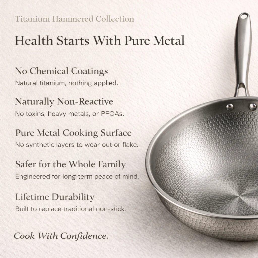 Pure Titanium Hammered Cookware Set Pro + FREE LIDS - Image 3
